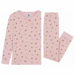 Pyjama Fleuri Cœurs Coton Bio | Rose