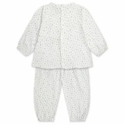 Pyjama Fleuri Gaze de Coton Bio | Blanc