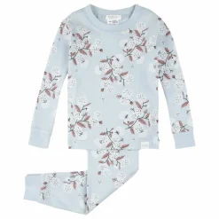 Pyjama Hortensias Coton Bio | Bleu ciel