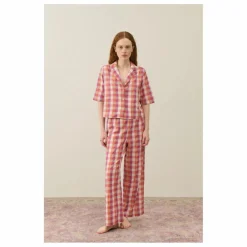 Pyjama Louka Carreaux Coton Bio - Collection Femme | Rose