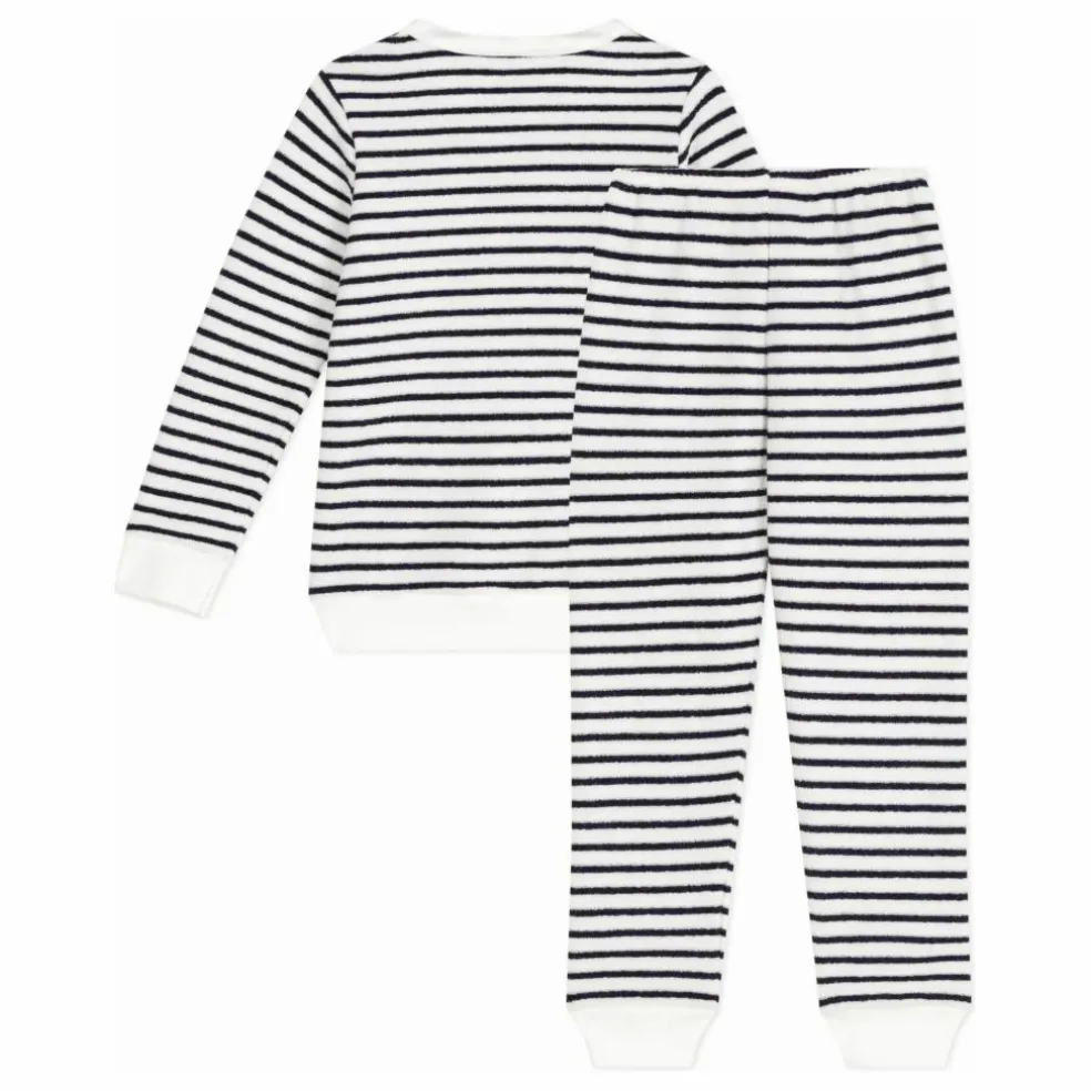 Pyjama Marinière Eponge Modal | Bleu marine