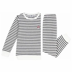 Pyjama Marinière Eponge Modal | Bleu marine