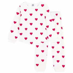 Pyjama Molletonné Cœurs | Ecru