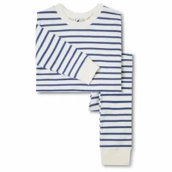 Pyjama Rayé Coton Bio | Bleu