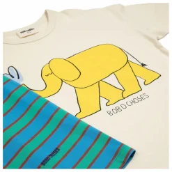 Pyjama Rayé Eléphant Coton Bio | Bleu
