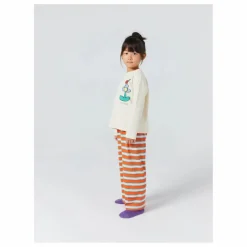 Pyjama Rayé Fleur Coton Bio | Rouge