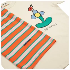 Pyjama Rayé Fleur Coton Bio | Rouge