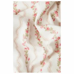Pyjama Rayé Fleuri Coton Bio | Ecru