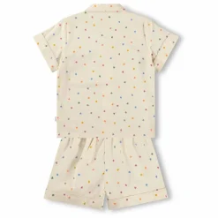 Pyjama Short Lexi Cœurs Coton Bio | Ecru