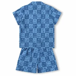 Pyjama Short Lexi Damier Coton Bio | Bleu