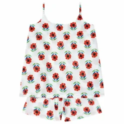 Pyjama Strappy Anémones | Rouge