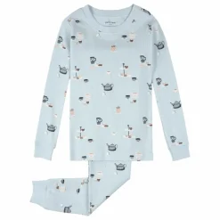Pyjama Tea Party Coton Bio | Bleu ciel