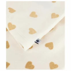 Pyjama Volants Cœurs Pailletés Coton Bio | Ecru