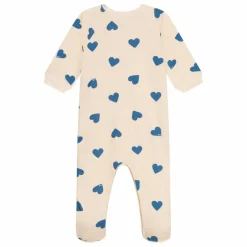 Pyjama Zip Molleton Cœurs | Beige