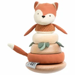 Renard à empiler doudou et bois