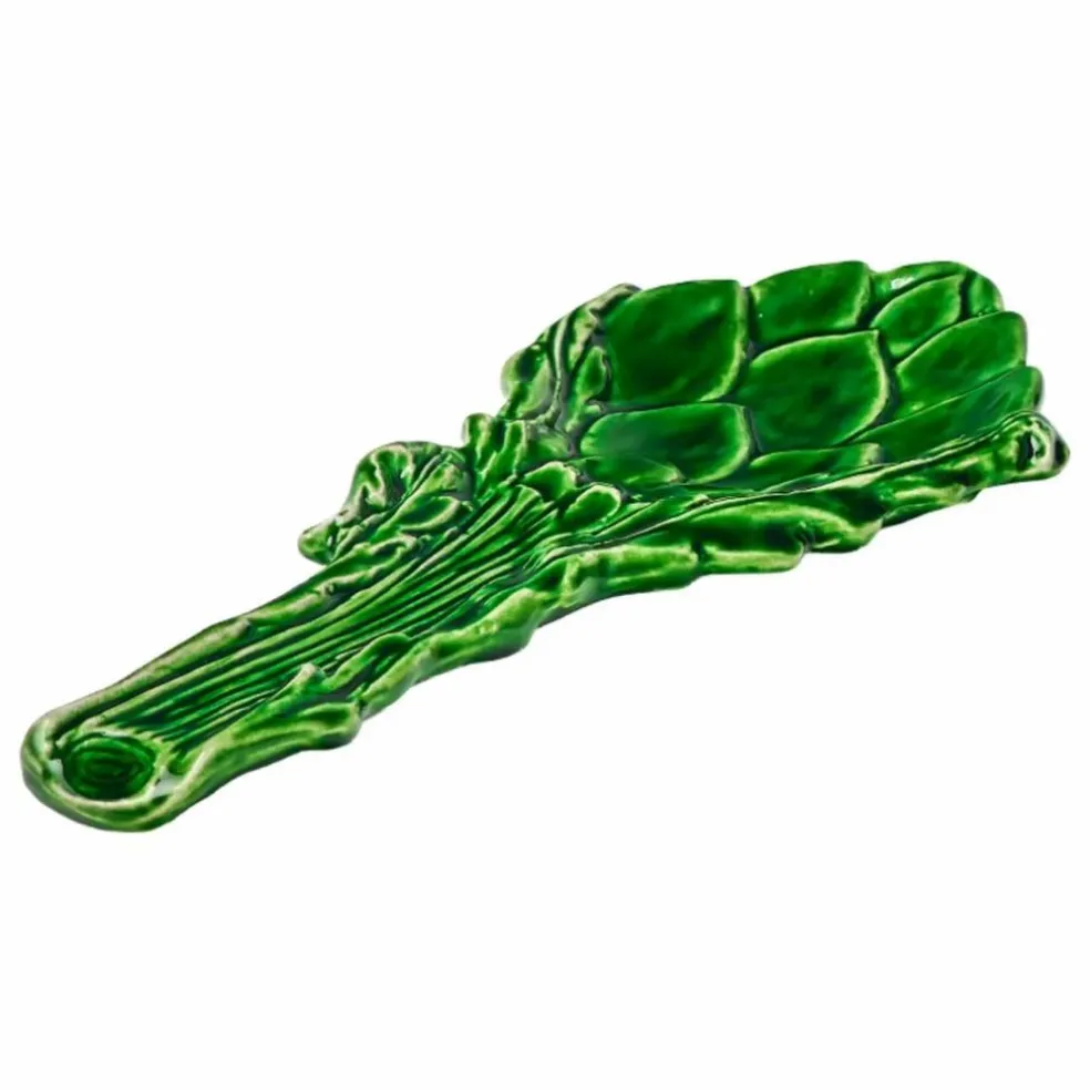 Repose cuillère en céramique artichaut Carcifio | Vert