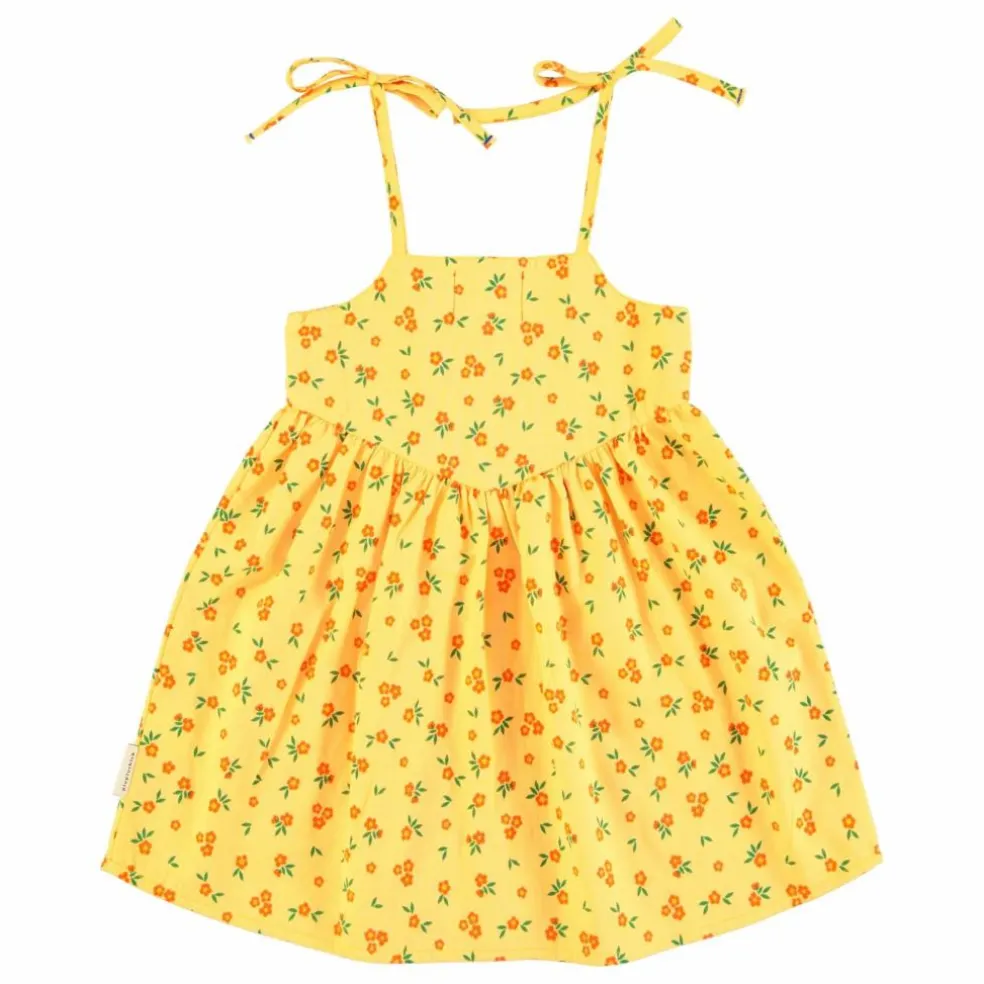 Robe Fleuri Coton Bio | Jaune