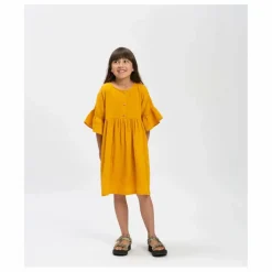 Robe à Volants Coton Bio | Jaune moutarde