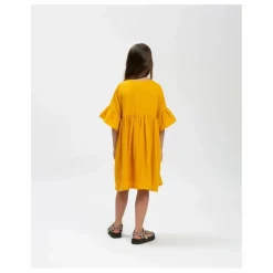 Robe à Volants Coton Bio | Jaune moutarde