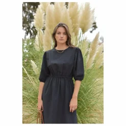 Robe Aime Seersucker - Collection Femme | Noir