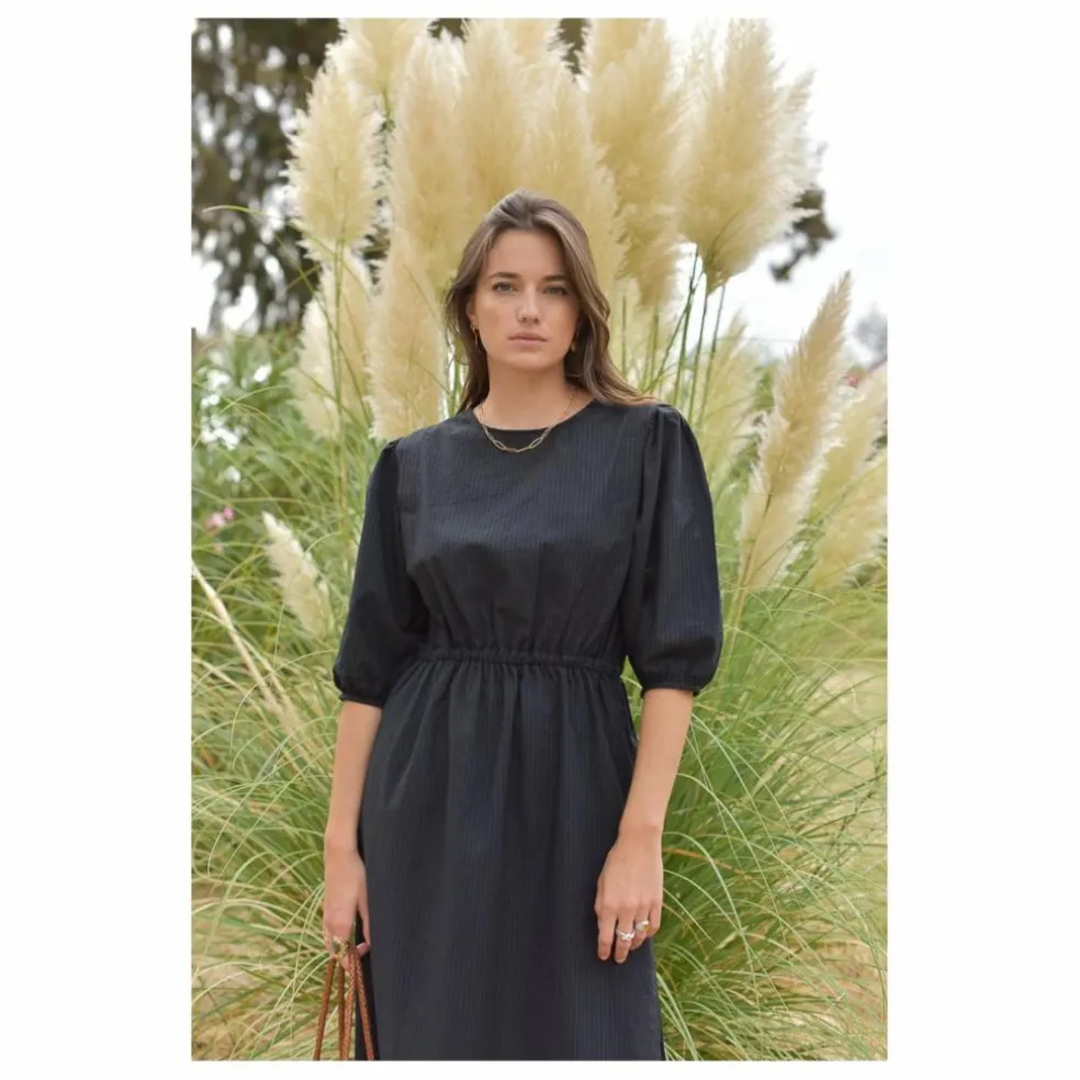 Robe Aime Seersucker - Collection Femme | Noir