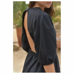 Robe Aime Seersucker - Collection Femme | Noir