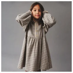 Robe Alissa Carreaux Coton Bio | Beige