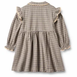 Robe Alissa Carreaux Coton Bio | Beige