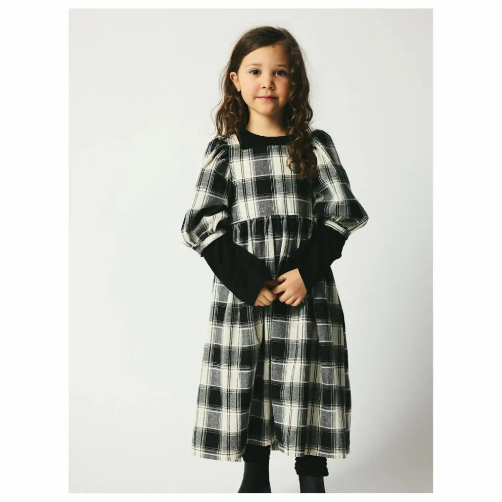 Robe Alva Carreaux Coton Bio | Noir