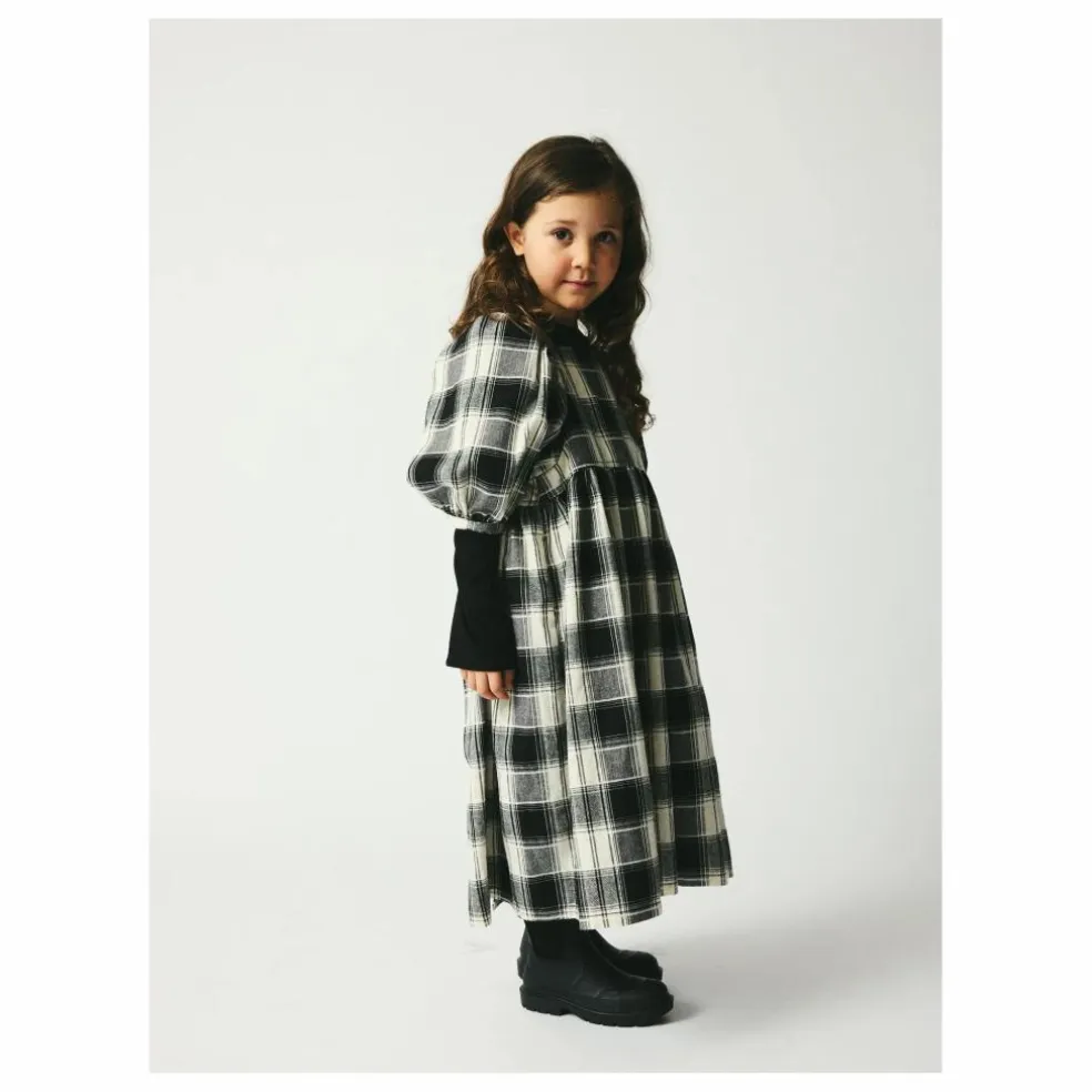 Robe Alva Carreaux Coton Bio | Noir