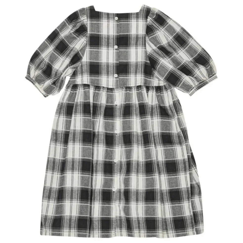 Robe Alva Carreaux Coton Bio | Noir