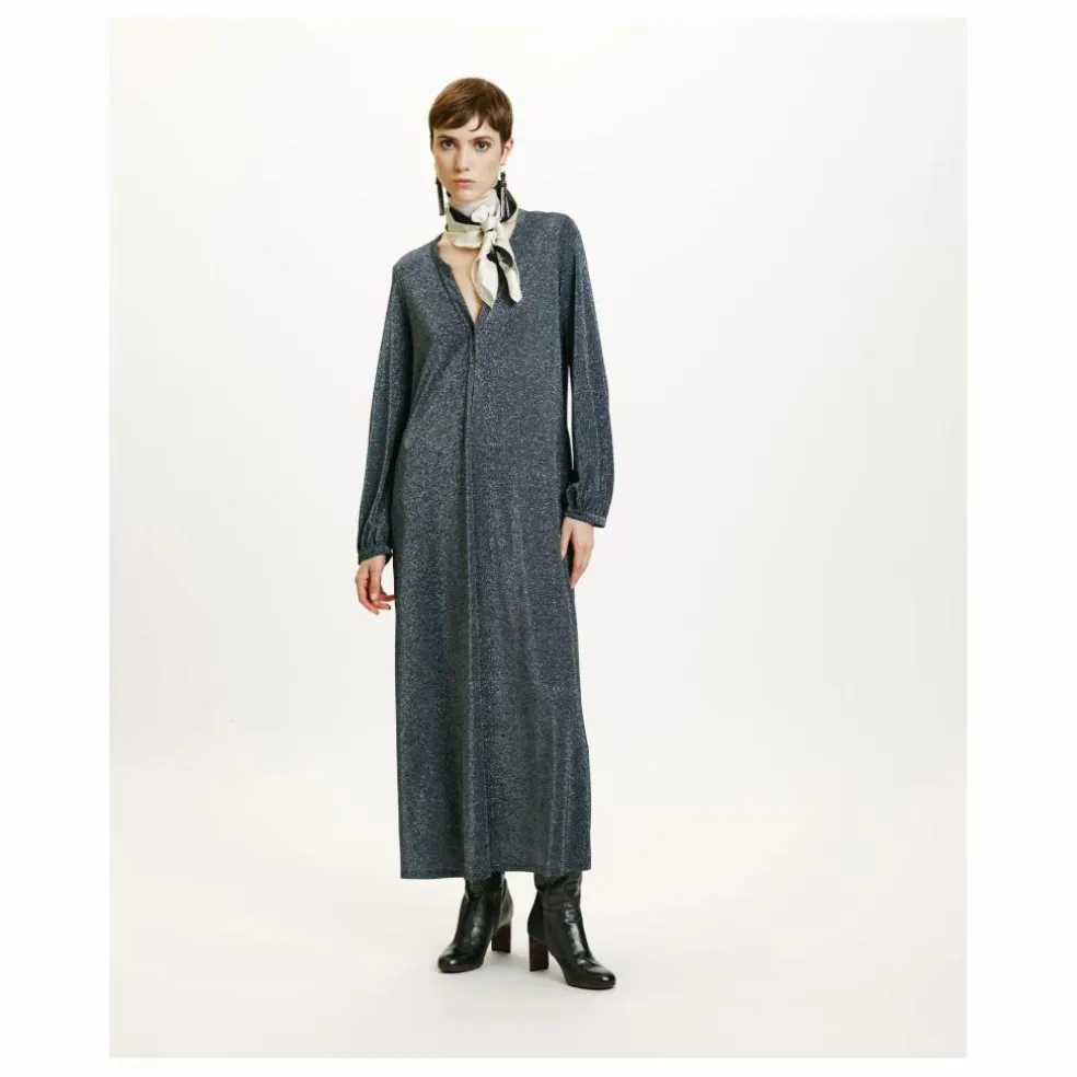 Robe Amede Métallisée | Gris argent