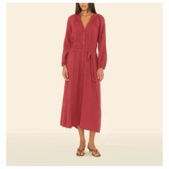 Robe Andrea Gaze de Coton | Rouge