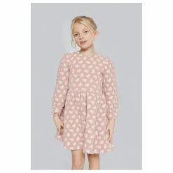 Robe Anita Fleurie Jacquard Coton Bio | Rose poudré