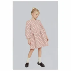 Robe Anita Fleurie Jacquard Coton Bio | Rose poudré