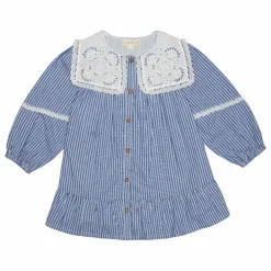 Robe Arinola Col Crochet | Bleu