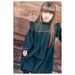 Robe Babouchka Velours Côtelé | Vert foncé
