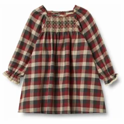 Robe Bella Carreaux Coton Bio | Rouge