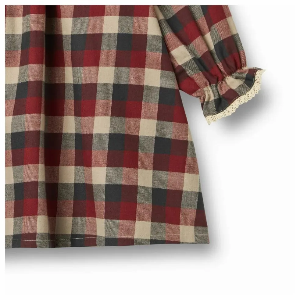Robe Bella Carreaux Coton Bio | Rouge