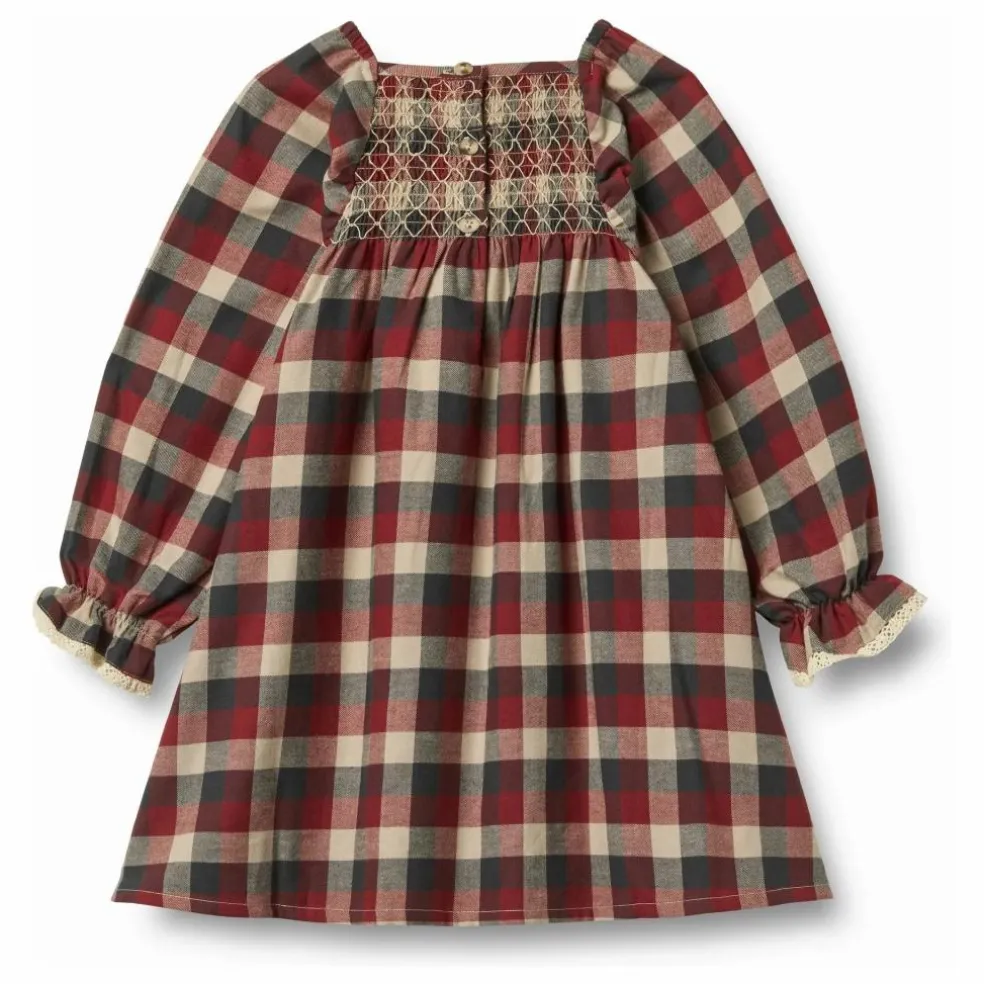 Robe Bella Carreaux Coton Bio | Rouge