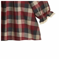 Robe Bella Carreaux Coton Bio | Rouge