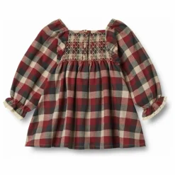 Robe Bella Carreaux Coton Bio | Rouge