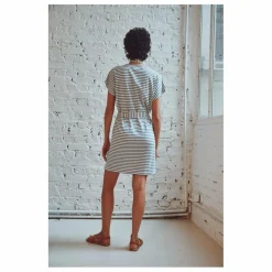 Robe Bénédicte Rayures Coton Bio | Bleu