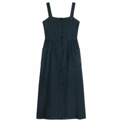 Robe Boutonnée Coton et Lin - Collection Femme | Bleu nuit