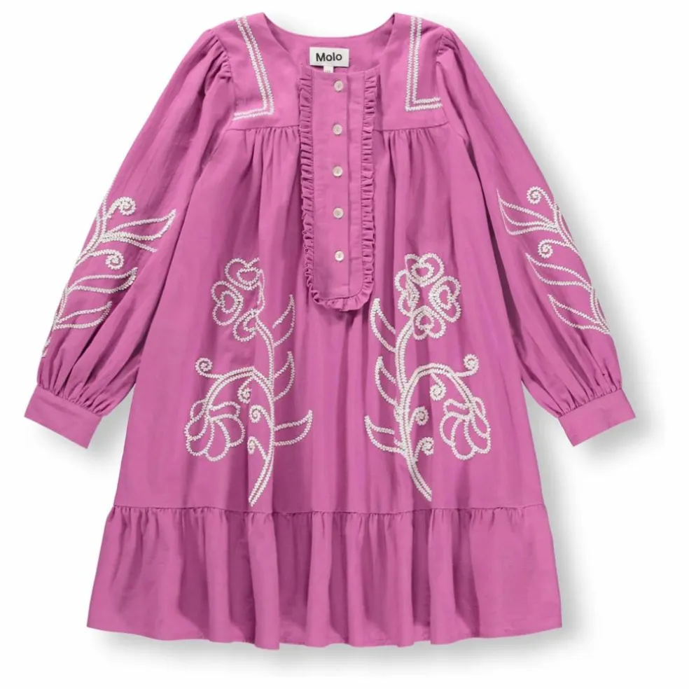 Robe Boutonnée Crelo Fleurs Coton Bio | Violet