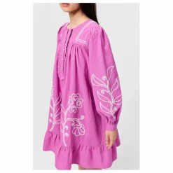 Robe Boutonnée Crelo Fleurs Coton Bio | Violet