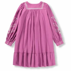 Robe Boutonnée Crelo Fleurs Coton Bio | Violet