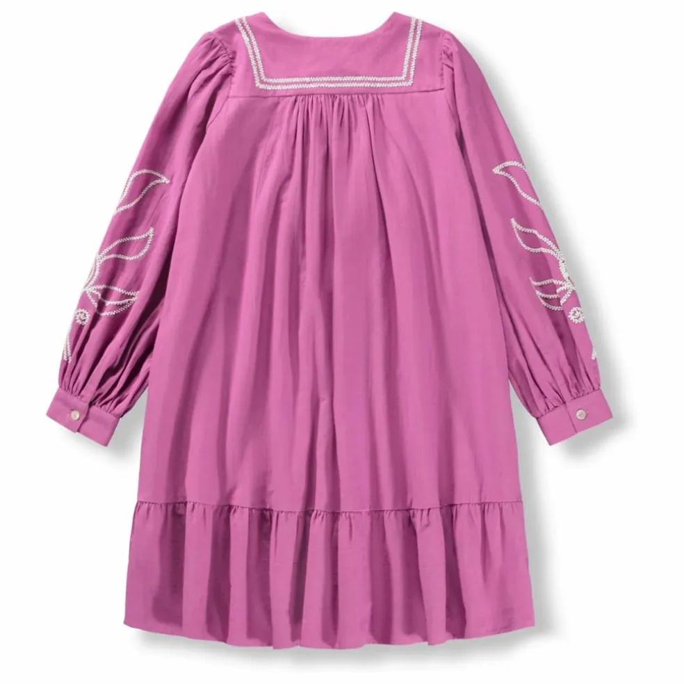 Robe Boutonnée Crelo Fleurs Coton Bio | Violet