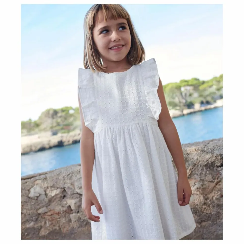Robe Brendice Broderie Anglaise Coton Bio | Blanc