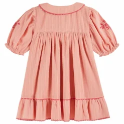 Robe Brodée | Rose pêche